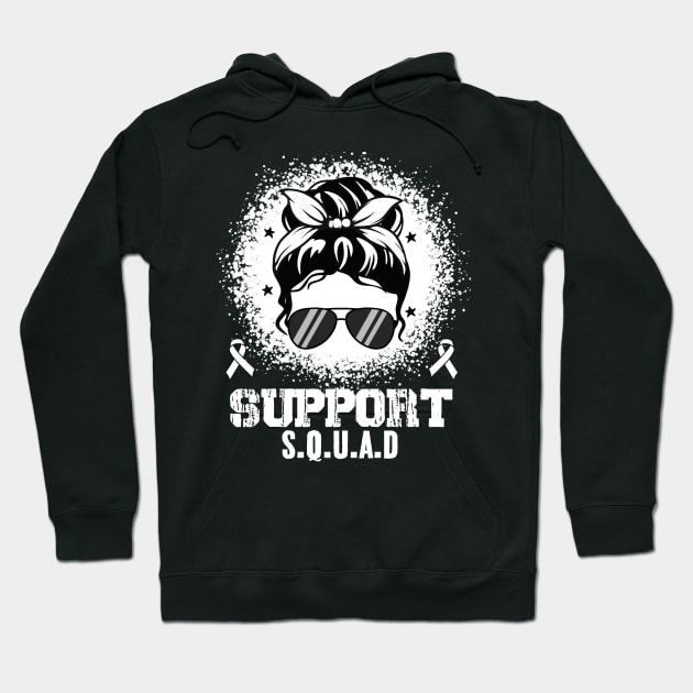 Lung Cancer Awareness Support SQUAD Hoodie by David Brown
